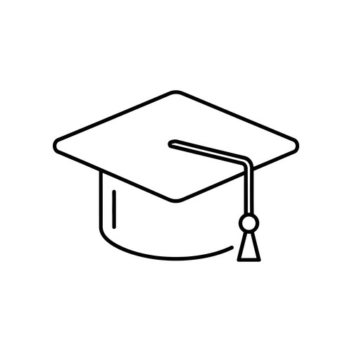 A graduation cap icon representing academic Vector Image
