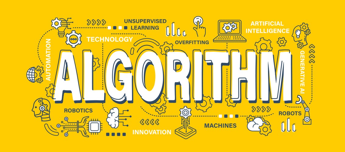 Algorithm technology and ai artificial vector image