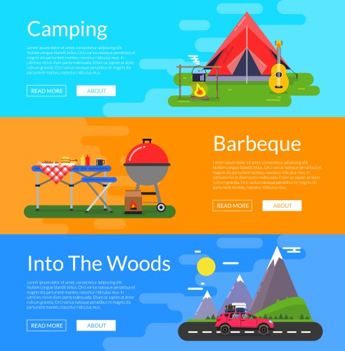 Camping flat design Royalty Free Vector Image - VectorStock
