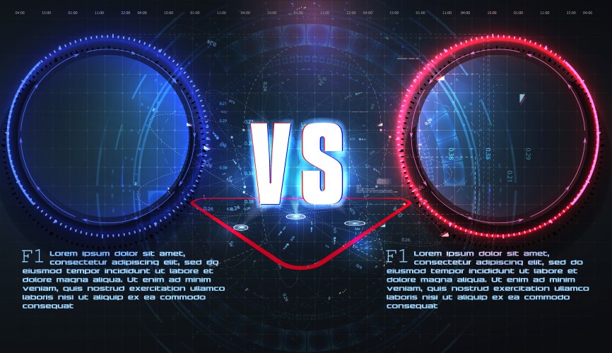 Vs versus futuristic design battle headline vector image