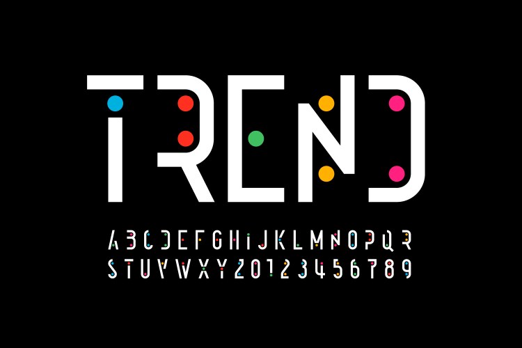 Modern font design alphabet letters and numbers Vector Image