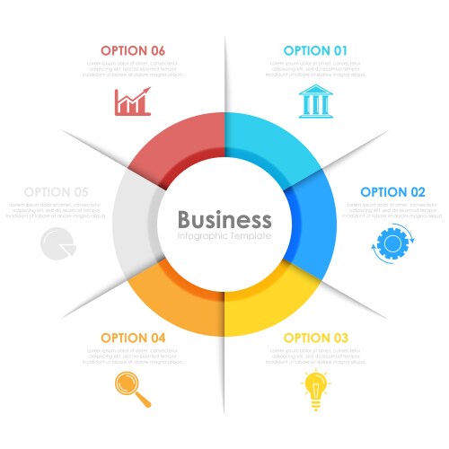 Circle Chart Infographic Template Royalty Free Vector Image