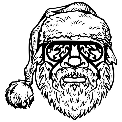 Santa Claus Sunglasses Sketch Vector Image