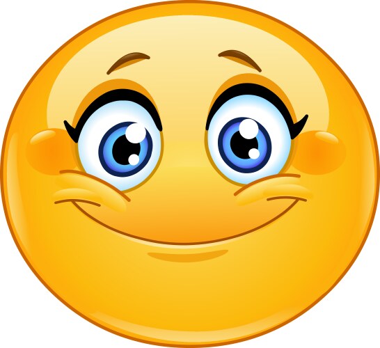 smiling female emoticon vector image