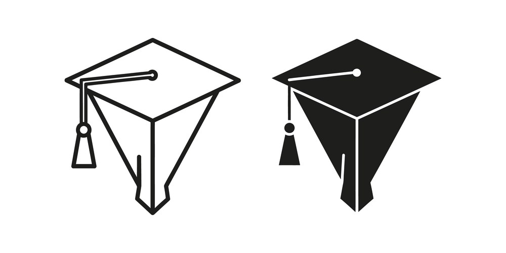 Graduation cap education symbol commercial Vector Image