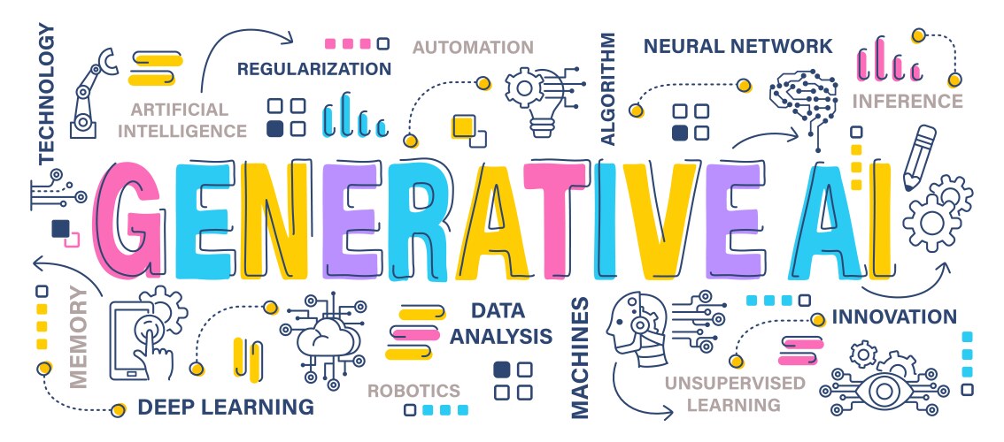 Generative Ai Conceptual Artificial Intelligence Vector Image