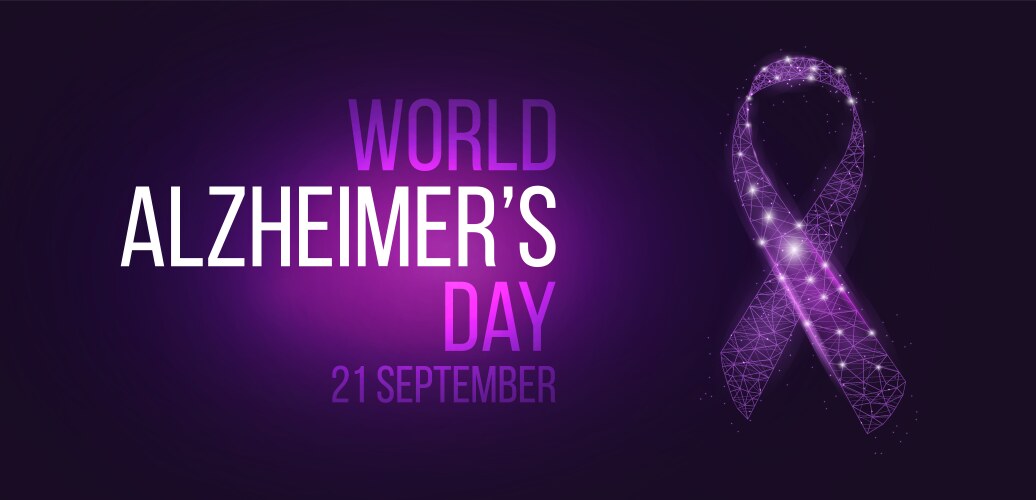 Alzheimer's Awareness Banner Vector Image
