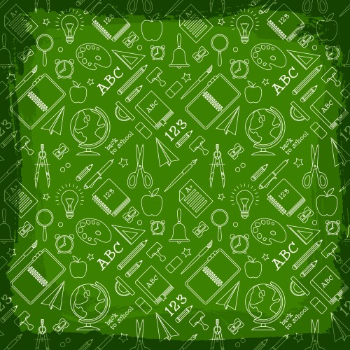 Back to school doodle seamless pattern Royalty Free Vector