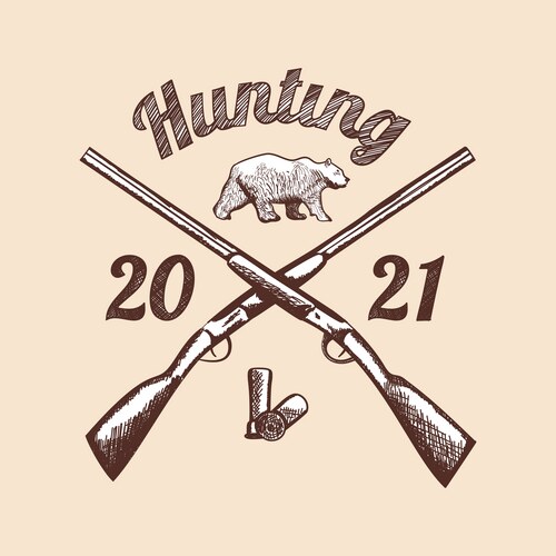 Hunting retro sketch design Vector Image