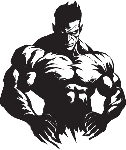 Apocalyptic gym warrior black emblematic undead Vector Image
