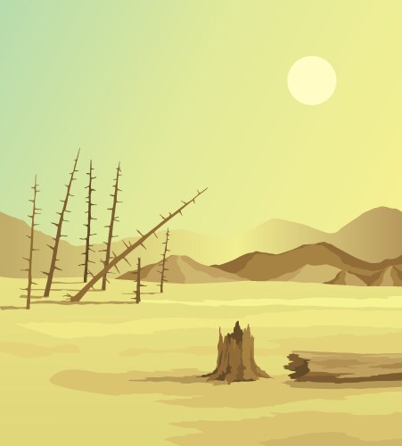 Land Degradation & Climate Change Vector Image