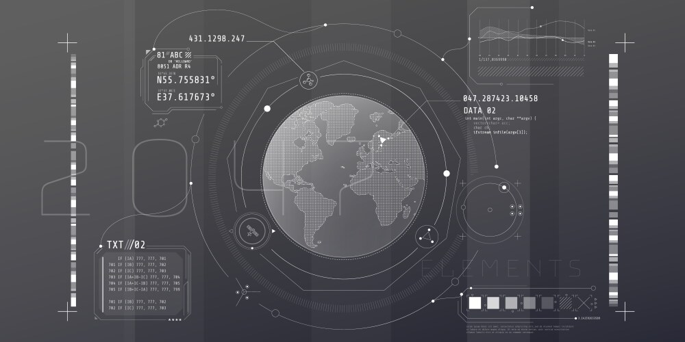 Identification technologies interface schema Vector Image