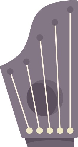 Grey zither with strings lying on white background vector image