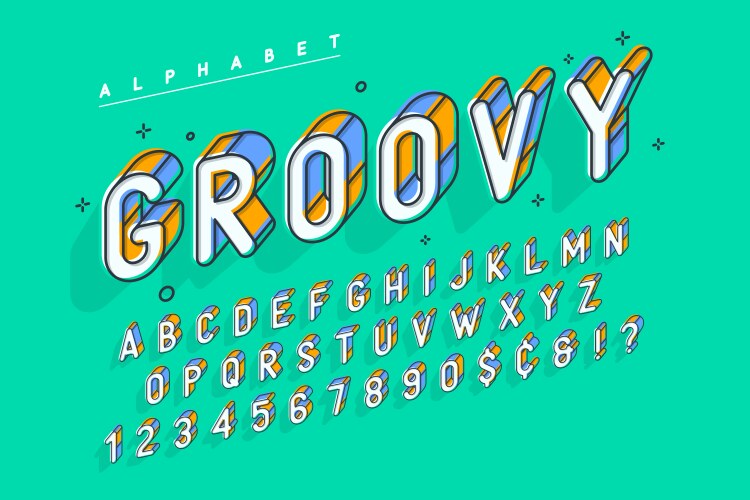 Trendy display font popart design alphabet vector image