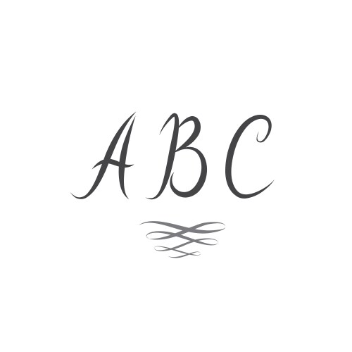 abc latin letters alphabet swirl single line vector