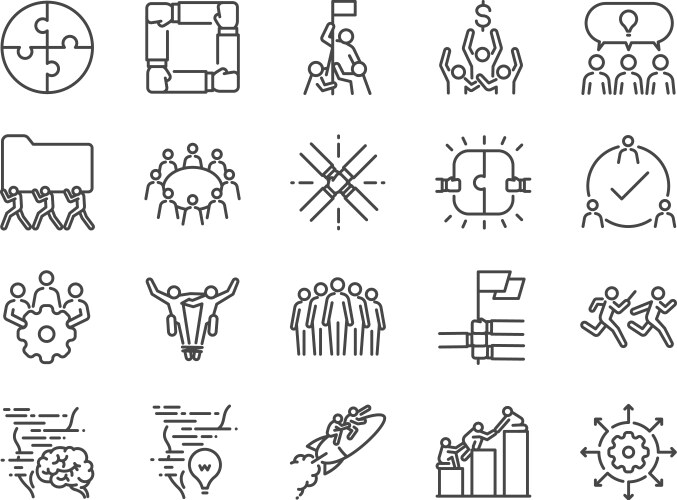 Team Collaboration Icons Vector Image