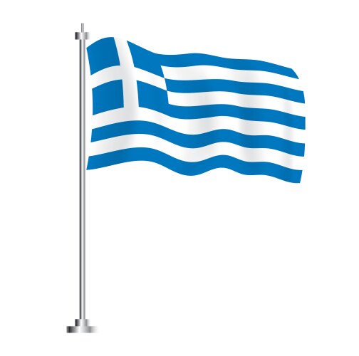 Greek Flag - Blue and White Wave Vector Image