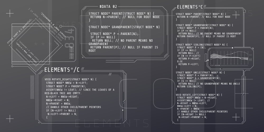 HUD Interface Elements - C Code vektorbild
