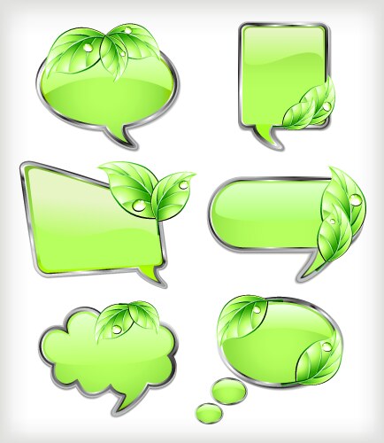 Two banner with green leaf Royalty Free Vector Image