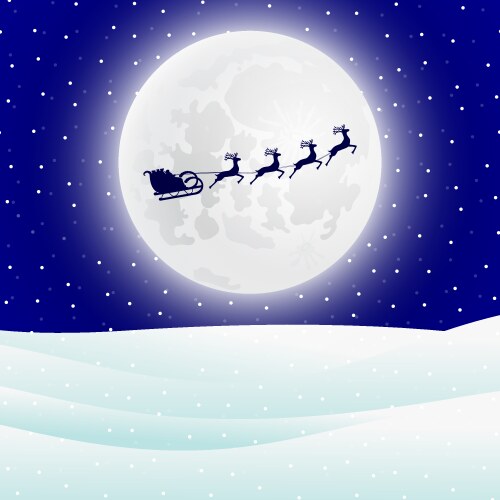 Reindeer in harness with sleigh santa claus Vector Image
