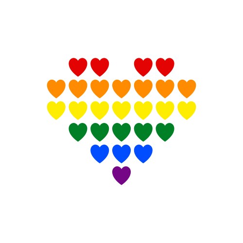 Symbol heart with flag lgbt pride vector image