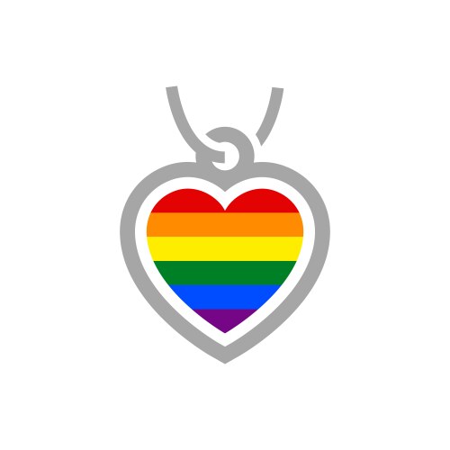 Symbol pendant with rainbow flag lgbt pride vector image