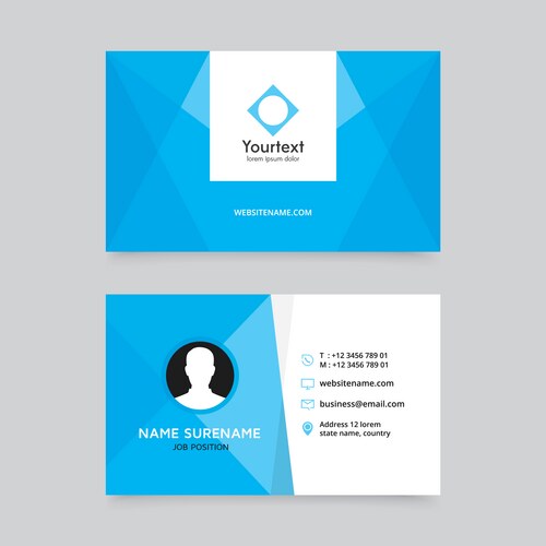 Clean Blue Business Card Template Vector Image