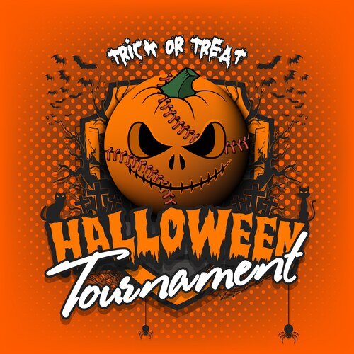 Halloween tournamentbaseball ball as pumpkin Vector Image