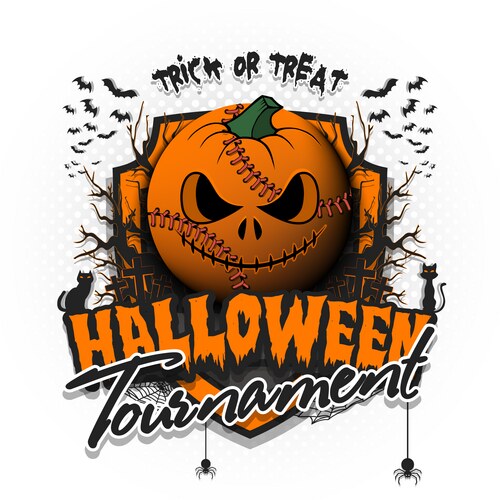 Halloween tournamentbaseball ball as pumpkin Vector Image
