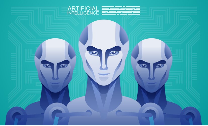 Artificial intelligence robot vs human – Royalty-Free Vector | VectorStock