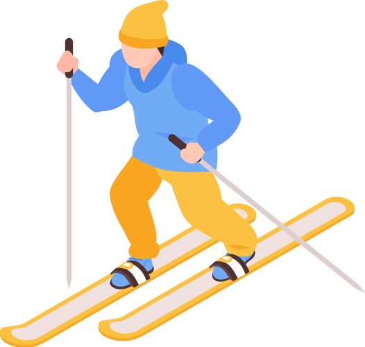 boy doing skiing composition vector image