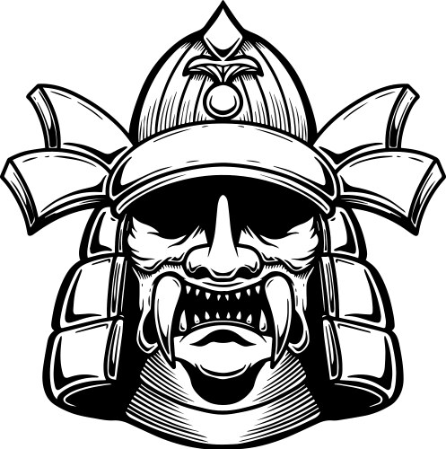 Samurai Warrior Mask Vector Image