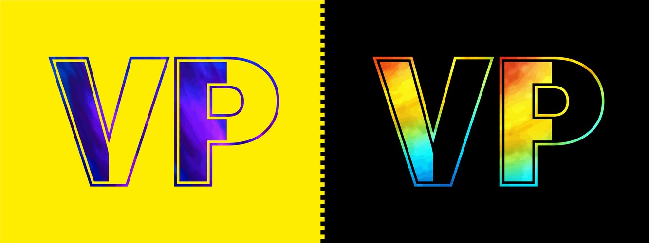 Initial letter vp logo icon design template Vector Image