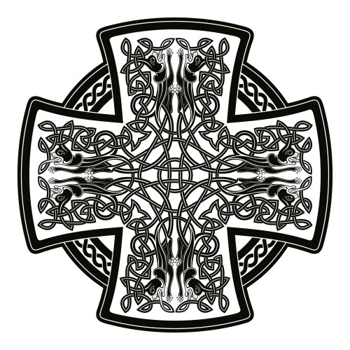 Celtic National Cross with Knotwork Vector Image