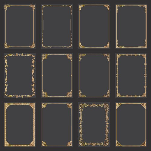 Luxury Gold Frames & Borders Royalty Free Vector Image