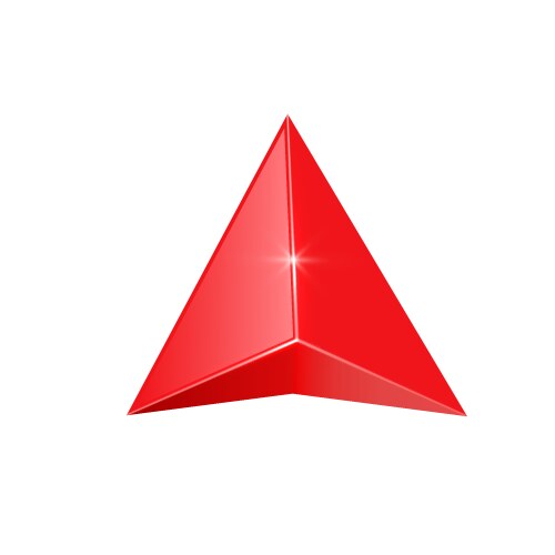 Red glossy navigation arrow gps pointer vector image