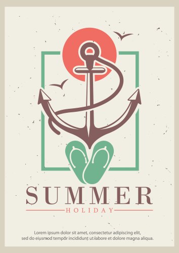 Summer retro grunge poster design template Vector Image