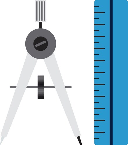 icon of compasses and scale vector image