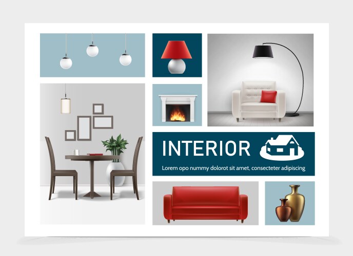 Modern home bedroom interior design contemporary Vector Image