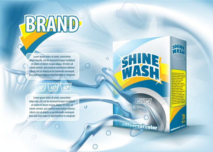 Package design template mock up for laundry vector image