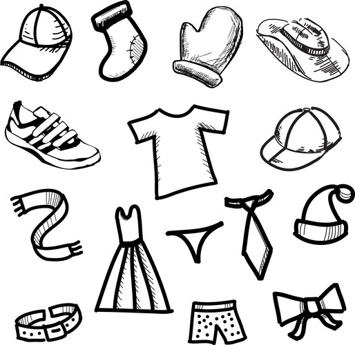 Clothes simple shapes collection Vector Image
