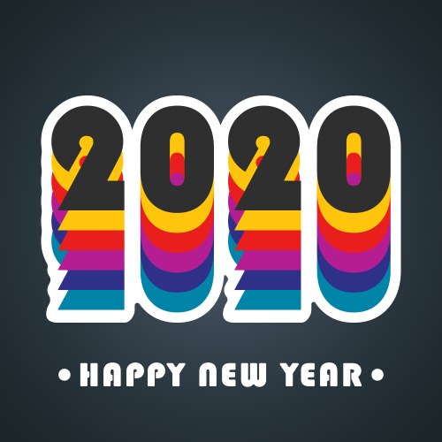 Colorful New Year 2020 Background Vector Image