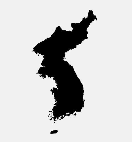 korea island map silhouette vector