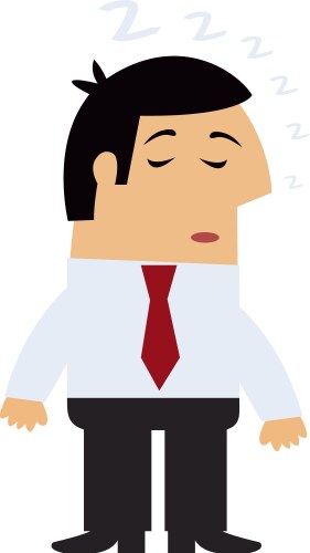 sleepy manager icon vector image