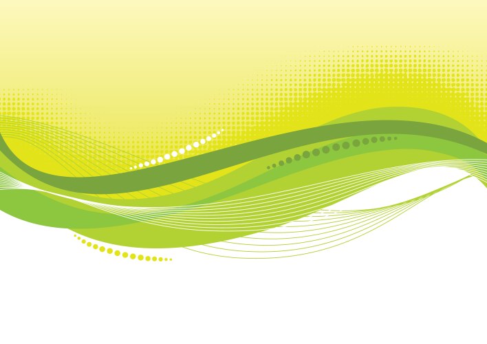 Green wave on orange background Royalty Free Vector Image
