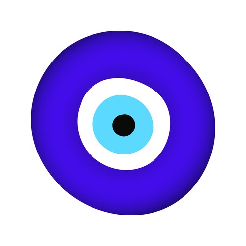 Blue oriental evil eye symbol amulet flat style Vector Image