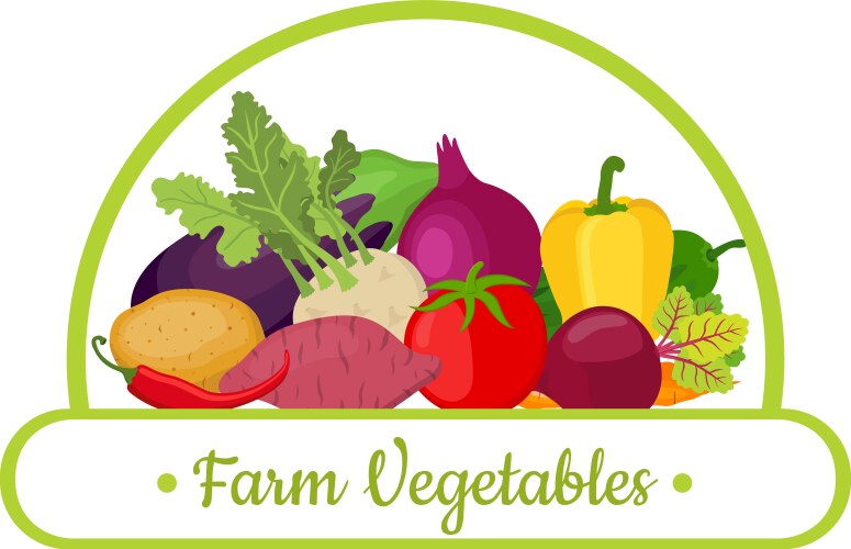 Farm and garden vegetable food banner Royalty Free Vector
