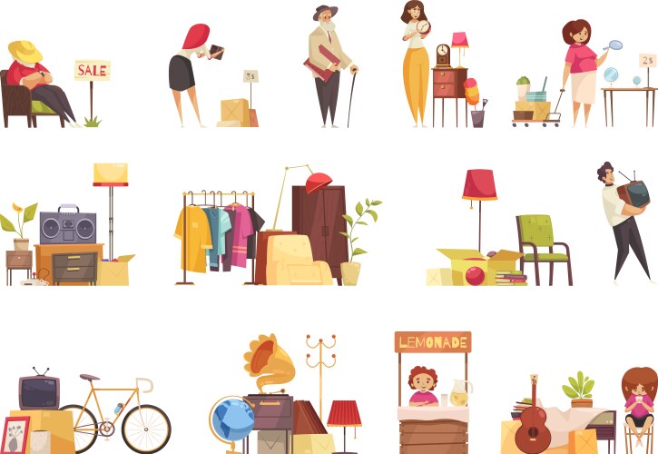 Garage sale concept Royalty Free Vector Image - VectorStock