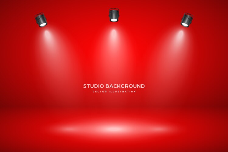 Empty studio room background with spotlight red Vector Image