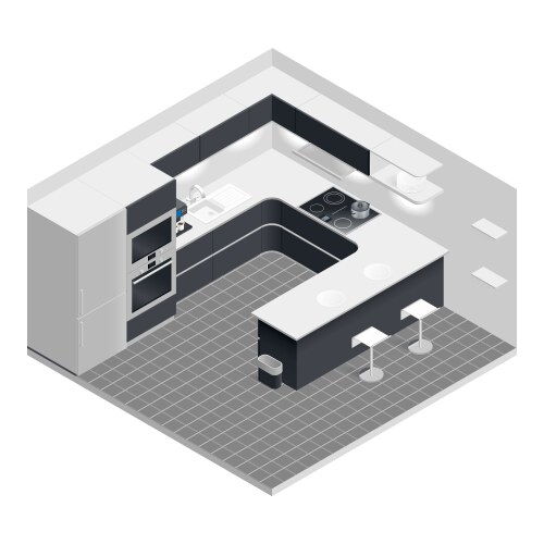 Isometric kitchen sink Royalty Free Vector Image